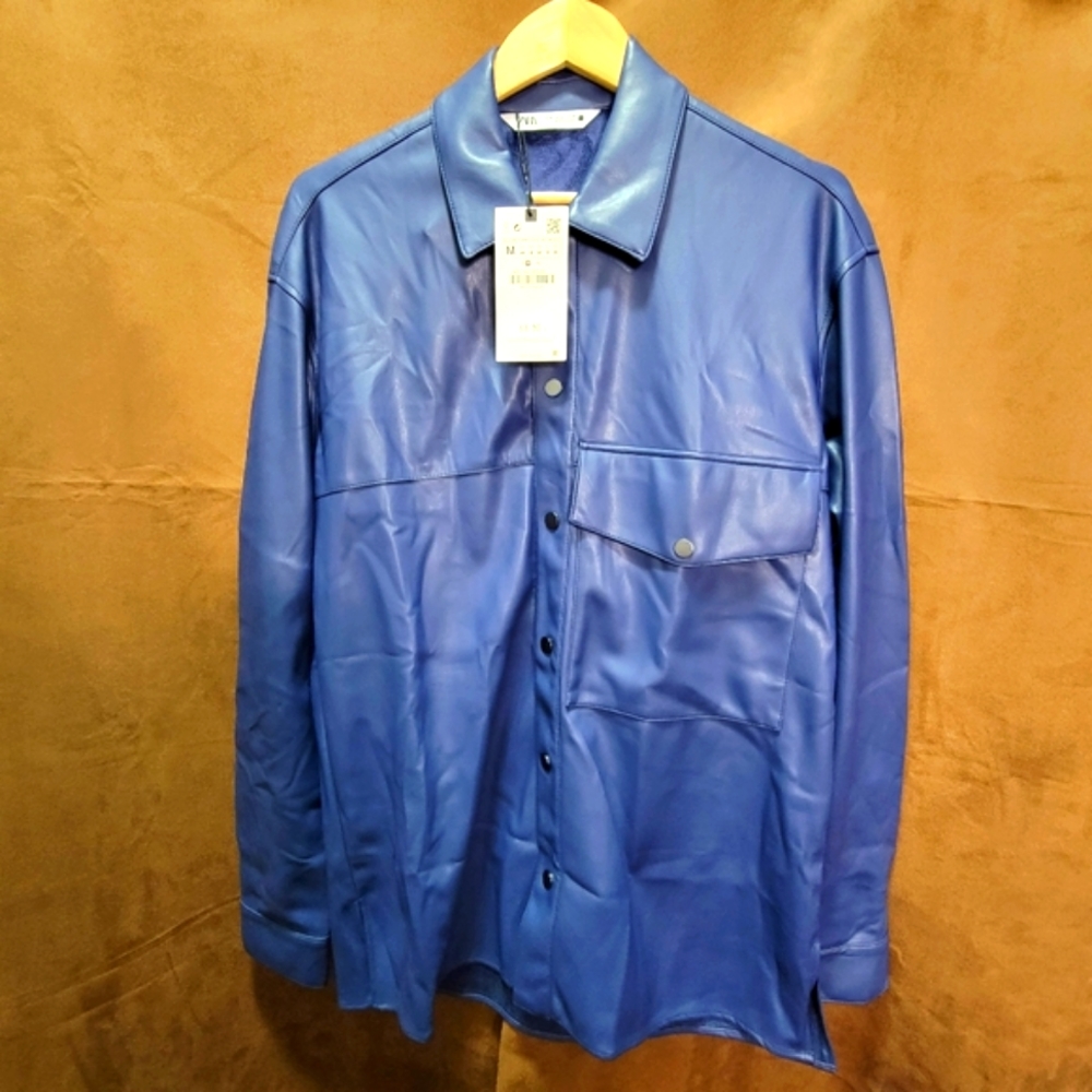 Men's Zara Faux Leather Overshirt